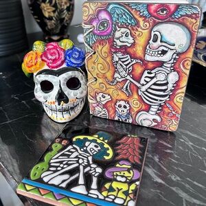 Colorful Day of the Dead Skull Decor Set
